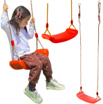 Plastikinės vaiki&scaron;kos sūpynės, raudonos