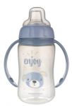 CANPOL 56/512_blu2 Treniruočių puodelis su mink&scaron;tu snapeliu 320 ml MIELI GYVŪNAI