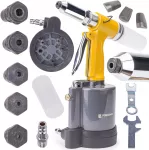 Pneumatinis kniediklis, 2.4 - 6.4 mm, pop kniedėms, aliuminiui, plienui, variui, pramoninis kniedijimo įrankis, tvirtinimo įrankis