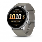 I&scaron;manusis laikrodis Garmin Venu&reg; 4 - 45 mm | spalva: sidabro spalvos su sidabrinės pilkos spalvos silikoniniu dirželiu (010-03014-01)