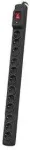 ARMAC MULTI M12/10A 1.5M 12X 230V PL RACK maitinimo lizdas, vertikalus montavimas, juodas