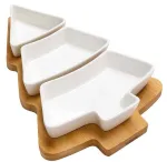 Home Styling Collection Porceliano užkandžių rinkinys 4 dalių - Kalėdų medžio formos indai