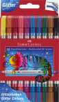 Flomasteriai Faber-Castell, 2 antgalių, 20 spalvų, blizgučiai