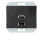 USB maitinimo lizdas QR1000, 2 vietų, 5V DC 3,4 A, antracitas