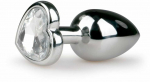 EasyToys Aliuminio Plug Heart Crystal Medium Sidabrinis Elegant Design