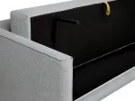 Beliani I&scaron;skleidžiama 3 vietų sofa EKSJO &scaron;viesiai pilka su patalynės dėže