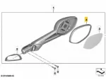 BMW K48 0613 apdailinis veidrodėlis, chromuotas, de&scaron;inysis, originalus, 51168549282