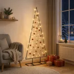 Metalinė eglutė su LED KUOPIO 125 cm &Scaron;ilta balta Plienas Juoda
