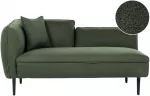 Sofa Beliani Kairysis &scaron;ezlongas CHEVANNES, &bdquo;boucl&eacute;&ldquo;, tamsiai žalios spalvos