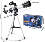 Teleskopas MOON, baltas, juodo metalo elementai