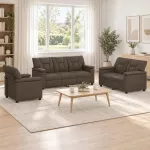 Sofa Sofos komplektas 3 vnt. Pilka Dirbtinė oda