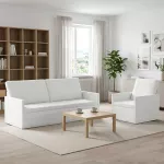 Sofa Sofos komplektas 2 vnt. Balta Audinys