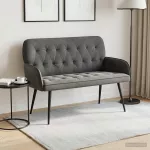 Dvivietė sofa su metalinėmis kojelėmis 2 vietos Tamsiai pilka