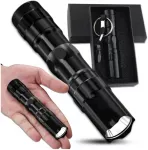 Mini LED žibintuvėlis, juodas, aliuminis Z8