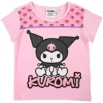 Hello Kitty Kuromi &scaron;viesiai rožiniai vaiki&scaron;ki trumpi mar&scaron;kinėliai, 4 metų vaikams