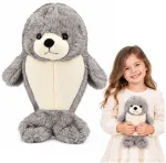 Lean Toys Plush Seal Cuddly Toy &ndash; Baltas and Pilkas, 30 cm