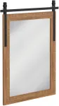 Sieninis veidrodis su slankiojančių durų dekoru, &scaron;viesiai rudas, 61 &times; 86,5 &times; 2 cm