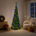I&scaron;skleidžiama Kalėdų eglutė su LED lemputėmis 210 cm 200 LED