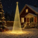 LED Kalėdų medis 500 cm 1524 LED &Scaron;ilta balta Plienas Juoda