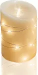 Hellum led va&scaron;ko žvakė su girliandomis, skersmuo 10 cm x 15 cm auk&scaron;čio, led žvakės su mirgančia liepsna, žvakės su baterijomis (3 x aaa nepridedamos), kalėdinė ap&scaron;vietimo dekoracija, tikras va&scaron;kas 525120