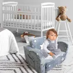 TV staliukas Hb.ye vaiki&scaron;ka sofa-lova mini kėdė 2-in-1 sulankstoma vaiki&scaron;ka kėdė poilsio kėdė mink&scaron;ta kėdė (pilka)