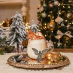 Aruva Ceramics Alipis angelo ornamentai, angelo torto vir&scaron;ūnė, kupidono angelo figūrėlės, miniatiūrinės fėjų figūrėlės, mažos angelo statulėlės, san arcangel statula, sargo angelo statula, &scaron;v. statula, fėjų sodo reikmenys, auksinis žalvaris