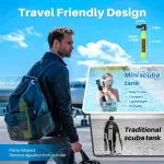 Smaco S300plus mini nardymo butelis deguonies butelis mini nardymo butelis nardymui su 5&ndash;10 minučių nardymo deguonies balionu nardymo rinkinys nardymo įranga ne&scaron;iojamas 0,5 l