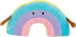 Idena 40257 Mink&scaron;ta pagalvėlė Rainbow, dekoratyvinė mink&scaron;ta pagalvėlė su rankomis ir veidu, mink&scaron;tas žaislas kūdikiams ir vaikams, apie 47 cm, asorti dizainai