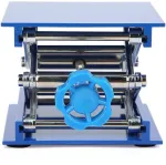 Mikroskopas Kėlimo staliukas 100 x laboratorinis domkratas, mikroskopo optinis 100 mm, mėlynas galvanizuotas aliuminis, laboratorinė kėlimo platforma, laboratorinis kėlimo stovas, stovas, žirklės, laboratorinis domkratas