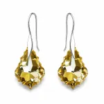 Diamond Sky Jewelry Sidabriniai auskarai moterims DiamondSky &bdquo;Baroque IV (Golden Shadow)&bdquo; su Swarovski kristalais