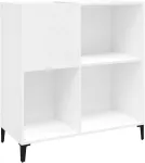 Vinilinė plok&scaron;telė Vinilinių plok&scaron;telių spintelė, balta, 84,5x38x89cm, mediena