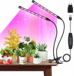 Pakabinamas &scaron;viestuvas 2 x Led lempa augalams 40 Led su laikmačiu + nuotolinis valdymas, 10 ry&scaron;kumo lygių