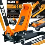 Black Žemo profilio hidraulinis dviejų stūmoklių kėliklis 3t 75-510mm 32kg Juodas