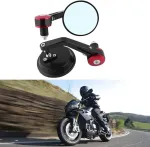 Katur 7/8 colių 22 mm veidrodėlis universalus motociklo galinio vaizdo veidrodis aliuminio lydinio apvalus motociklo vairo galinio vaizdo veidrodis, skirtas yamaha honda triumph ducati motif red