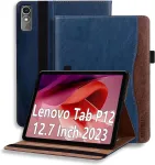 Onetheful dėklas, skirtas lenovo tab p12 12.7 colių plan&scaron;etiniam kompiuteriui, auk&scaron;čiausios kokybės pu odos sulankstomas stovas, apsauginis dėklas su ra&scaron;iklio laikikliu ir dokumentų skyriais, lenovo tab p12 2023 tb370fu automobilinis miego/pabudimo m ...