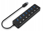 GEMBIRD 7 prievadų USB 3.1 Gen 1 HUB su jungikliais juodas