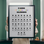 Eqhub &bdquo;31 dienos atjautos sau kalendorius&ldquo; - ugdantys plakatai emocinio intelekto lavinimui, dekoracijos vaiko kambariui ar klasei - A3 formatu