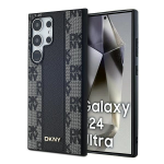 Samsung Galaxy S24 Ultra DKNY Hardcase Leather Checkered Mono Pattern MagSafe (DKHMS24LPCPVSLK) dėklas telefonui juodos spalvos