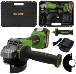 Akumuliatorinis kampinis &scaron;lifuoklis ProCraft PWА220, 20 V, 4 Ah, 125 mm