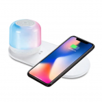 Garso kolonėlė su RGB ap&scaron;vietimu ir belaidžiu telefono įkrovikliu