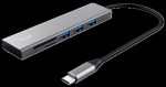 Trust Dokstacija Halyx Fast USB-C Hub & Card Reader Sidabrinis