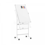 Promotions Dviejų pusių mobilioji balta lenta su ra&scaron;iklių dėklu ir priedais, 60x90 cm, juoda