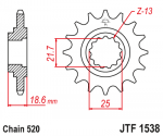 Jt Sprockets Priekinė žvaigždutė JTF1538