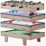 Oro ritulio stalas, 4 viename, kombinuotas žaidimų stalas, stalo futbolas, stalo tenisas, biliardas, kelių žaidimų stalas