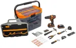 Black & Decker Akumuliatorinis smūginis gręžtuvas-suktuvas BCKSB04, 18 voltų (oranžinė/juoda, 2 x ličio jonų akumuliatoriai po 1,5 Ah, laikymo dėžė, 78 dalių priedų rinkinys)