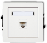Karlik Elektrotechnik 25DGK-3 DECO Vieno kompiuterio lizdo mechanizmas 1xRJ45, kat. 6, 8 kontaktų, baltas matinis 25DGK-3