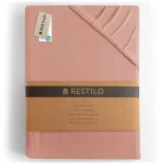 RESTILO AMBER fitted sheet, coral colour, classic style, jersey material type, 120&ndash;140 x 200