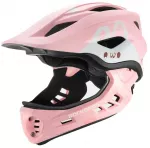 Rockbros TT-32002 Rabbit Children's Bike Helmet with Detachable Chin Size M (54-58) - Rožinė
