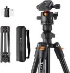 K&F Concept aliuminis fotoaparato trikojis, 163 cm, 4 sekcijos, 20 kg apkrova, rutulinė galvutė, K234A0+BH-28L