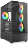 Sharkoon AK6 RGB, kompiuteriui, juodas, ATX, micro ATX, Mini-ATX, grūdintas stiklas, keli, galinė, &scaron;oninė